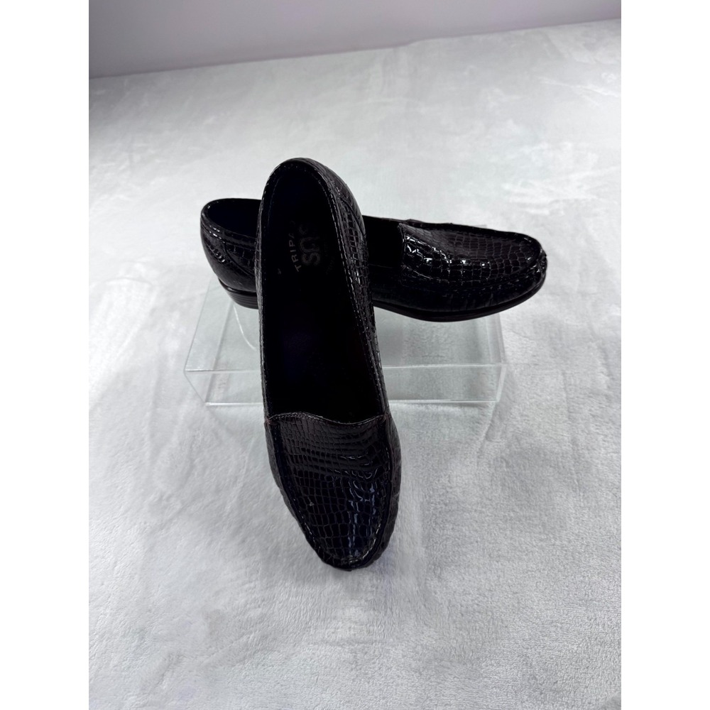 SAS Simplify Tripad Slip-On Flat Loafers Women 7.5 Brown Patent Leather